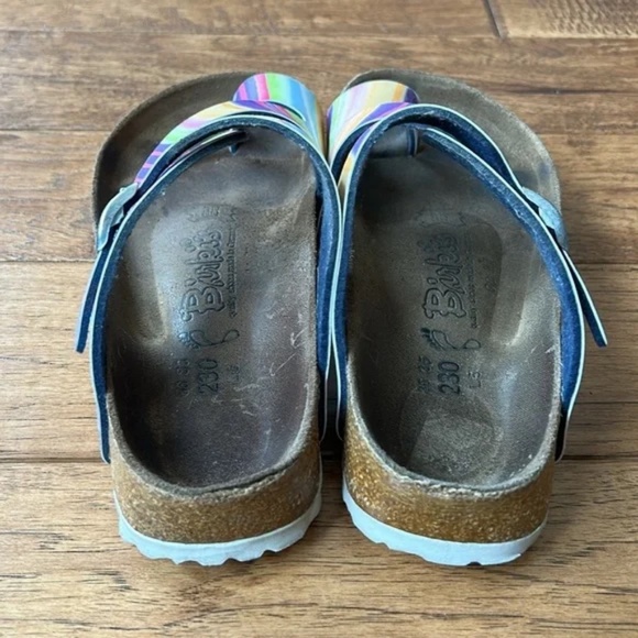 Birkenstock Birki’s Sandals Multicolor Rainbow Stripe Womens Size 5 - Picture 6 of 10